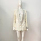 White Sequin Lapel Blazer Dress H5920
