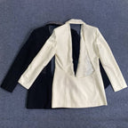 White Sequin Lapel Blazer Dress H5920