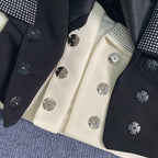 White Sequin Lapel Blazer Dress H5920