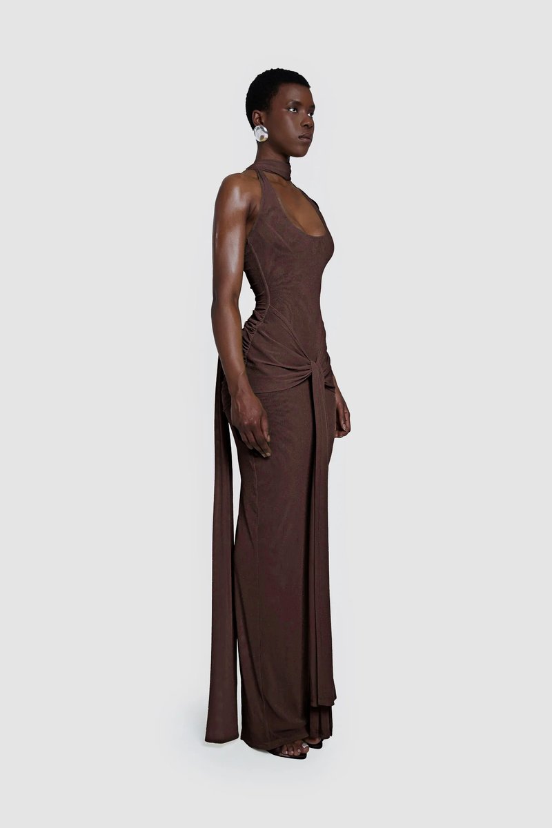Wrap Front Halter Bodysuit Dress H6867