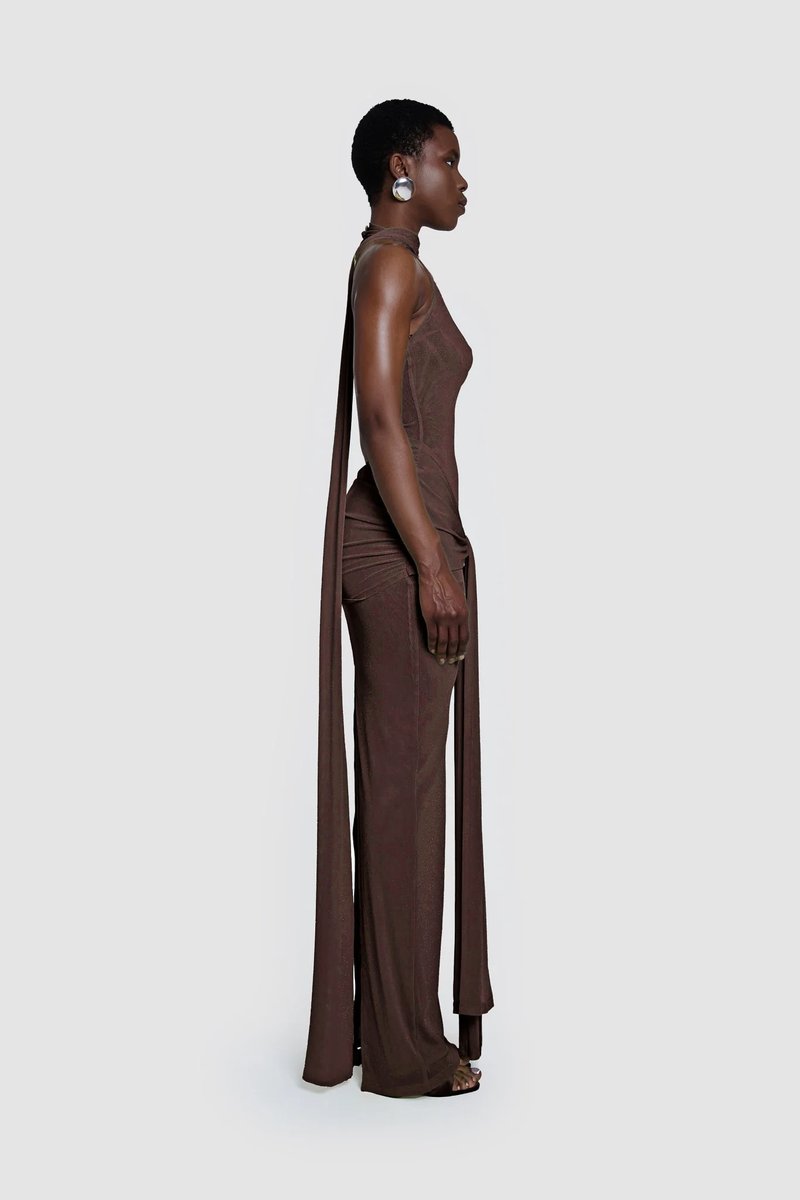Wrap Front Halter Bodysuit Dress H6867