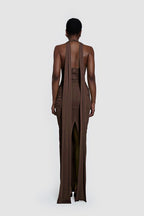 Wrap Front Halter Bodysuit Dress H6867