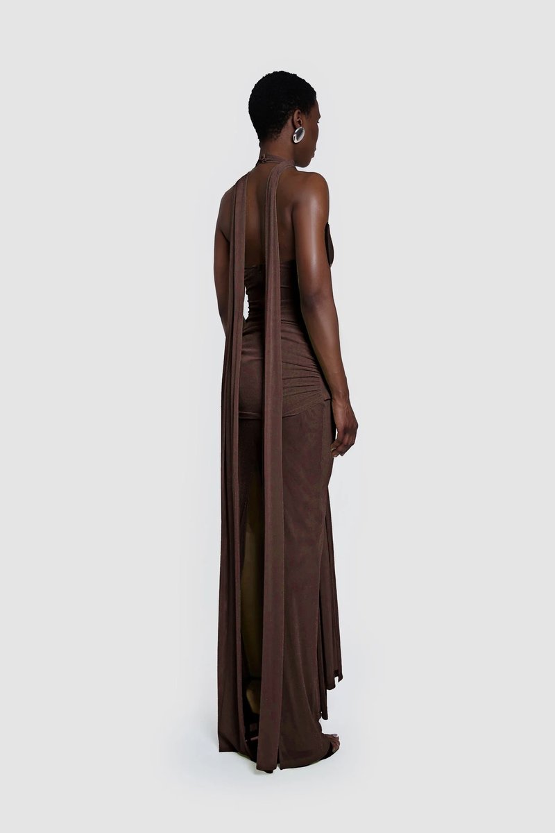 Wrap Front Halter Bodysuit Dress H6867