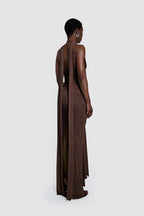 Wrap Front Halter Bodysuit Dress H6867