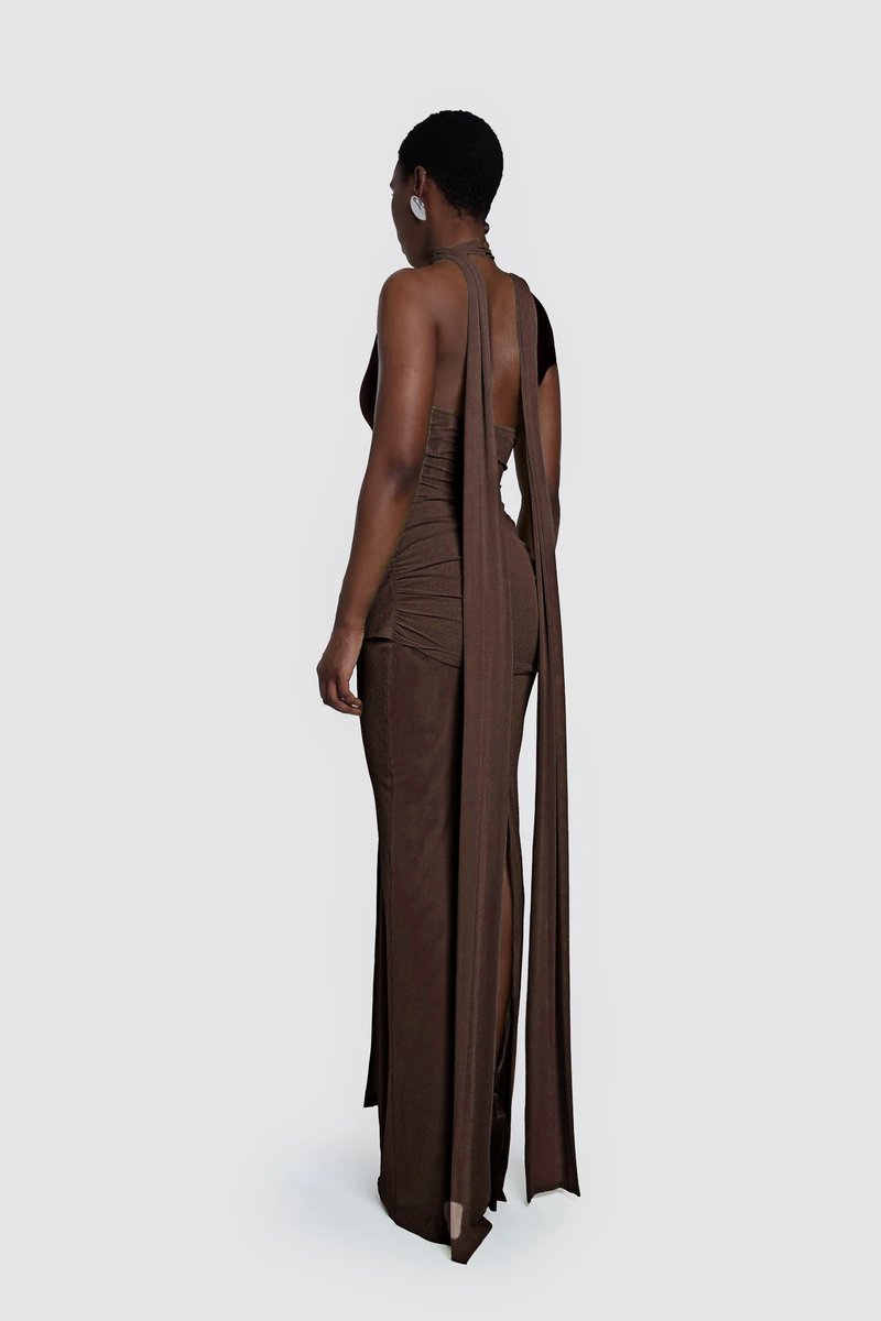 Wrap Front Halter Bodysuit Dress H6867