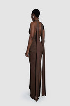 Wrap Front Halter Bodysuit Dress H6867