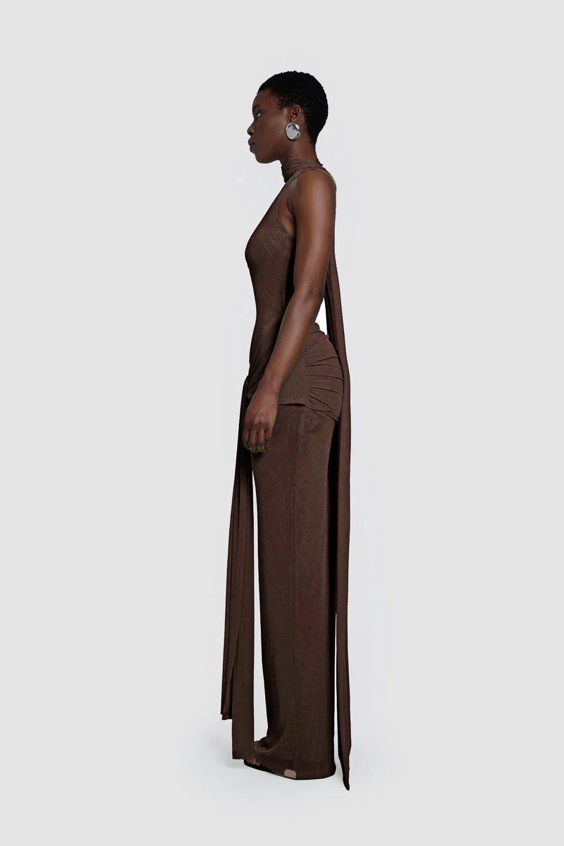 Wrap Front Halter Bodysuit Dress H6867