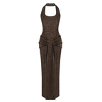 Wrap Front Halter Bodysuit Dress H6867