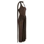 Wrap Front Halter Bodysuit Dress H6867