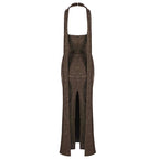 Wrap Front Halter Bodysuit Dress H6867