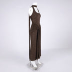 Wrap Front Halter Bodysuit Dress H6867