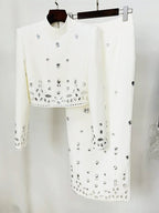Yellow Embellished Long Sleeve Midi Dress H6237