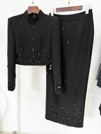 Yellow Embellished Long Sleeve Midi Dress H6237