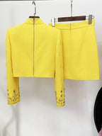 Yellow Embellished Two-Piece Mini Dress H6232