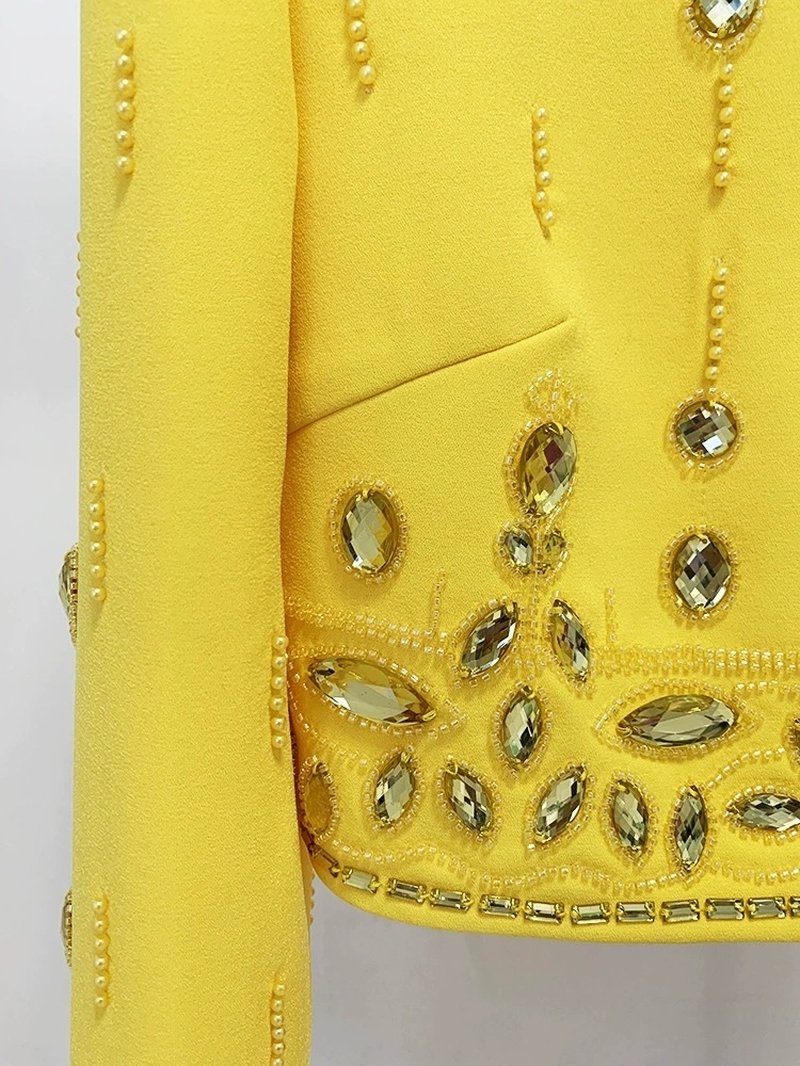 Yellow Embellished Two-Piece Mini Dress H6232