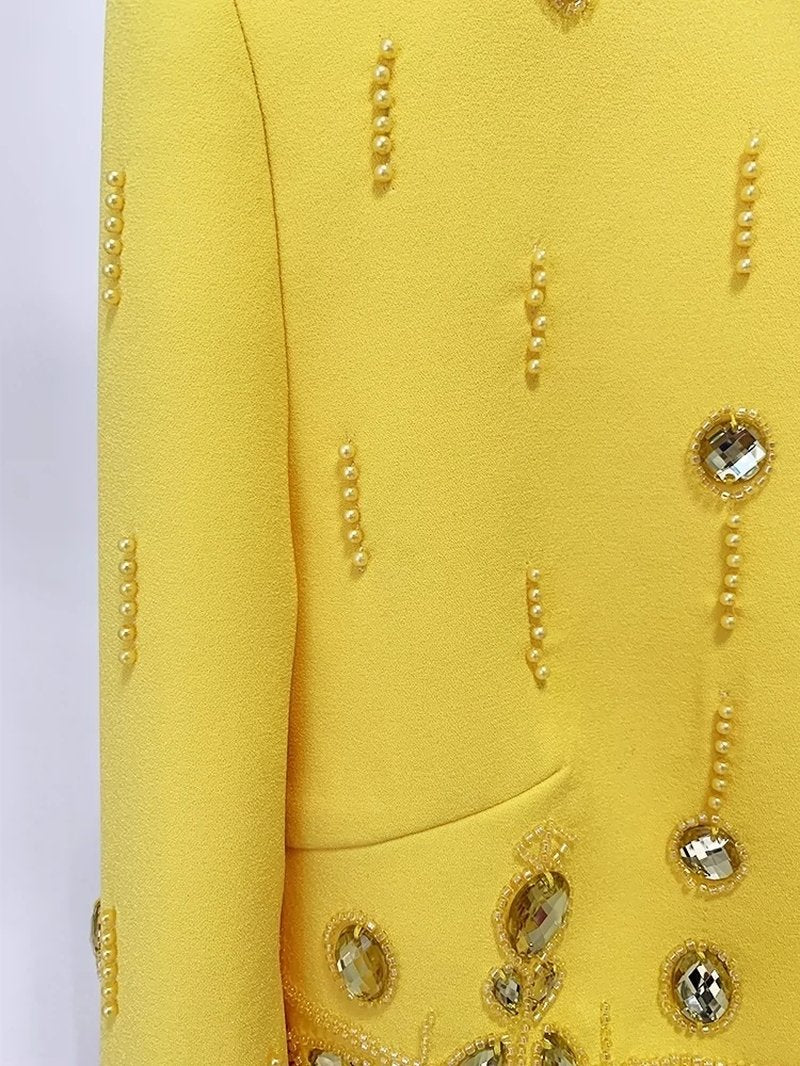 Yellow Embellished Two-Piece Mini Dress H6232