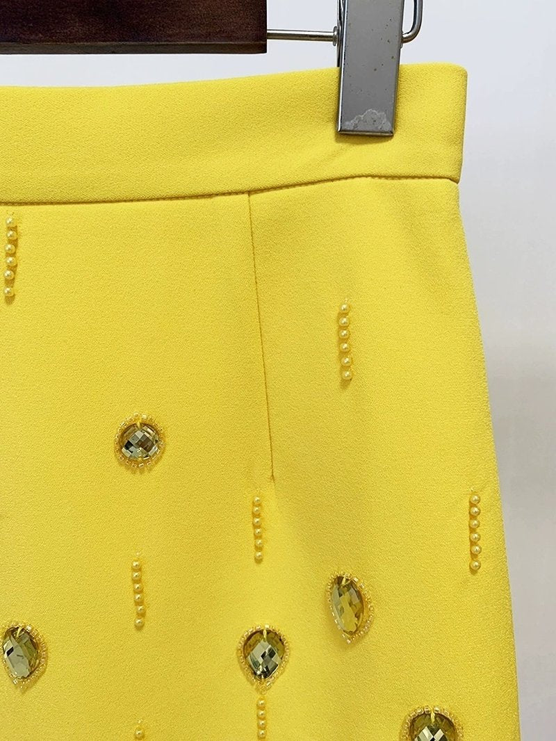 Yellow Embellished Two-Piece Mini Dress H6232