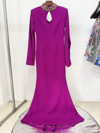 Yellow Keyhole Sleeve Maxi Dress H6732