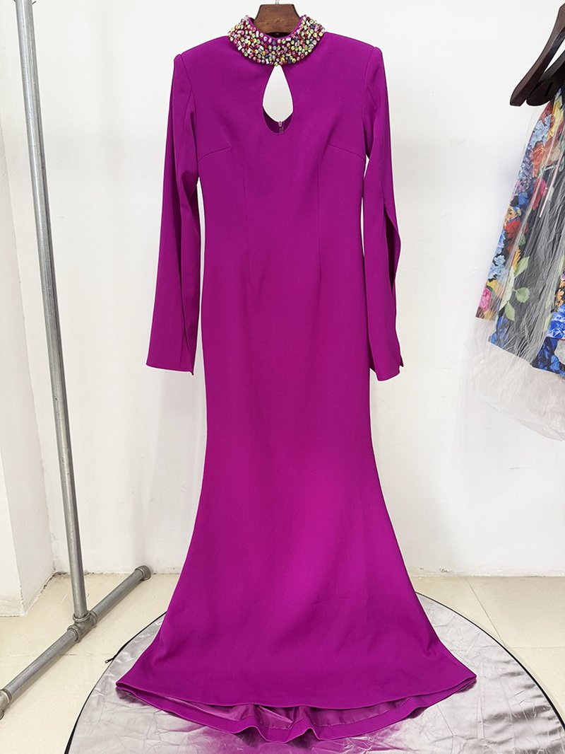 Yellow Keyhole Sleeve Maxi Dress H6732