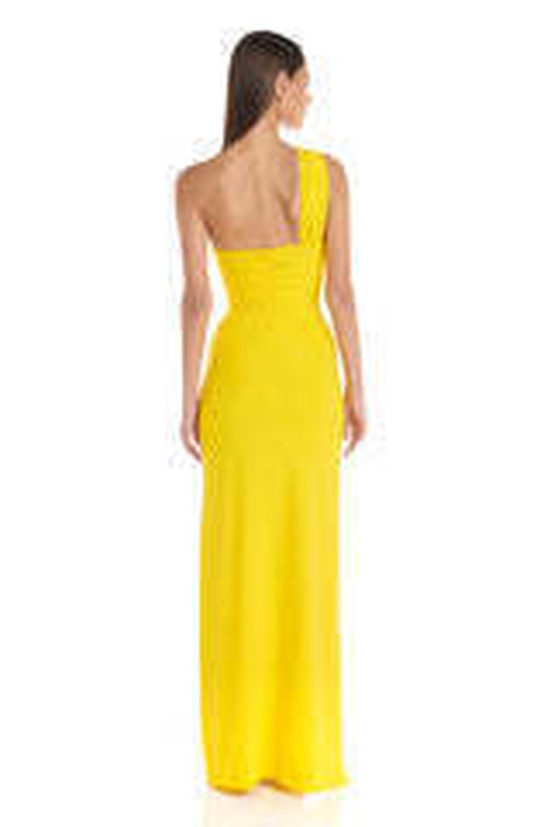 Yellow One-Shoulder Cutout Maxi Dress H6331