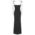 Yellow Satin Cutout Maxi Dress H6073