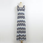 Zigzag Pattern Maxi Slip Dress H6772