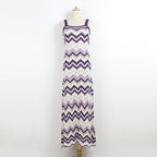 Zigzag Pattern Maxi Slip Dress H6772