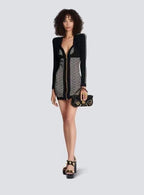 Zip Front Geometric Print Mini Dress H6088